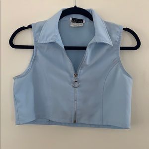 VINTAGE zip up crop top